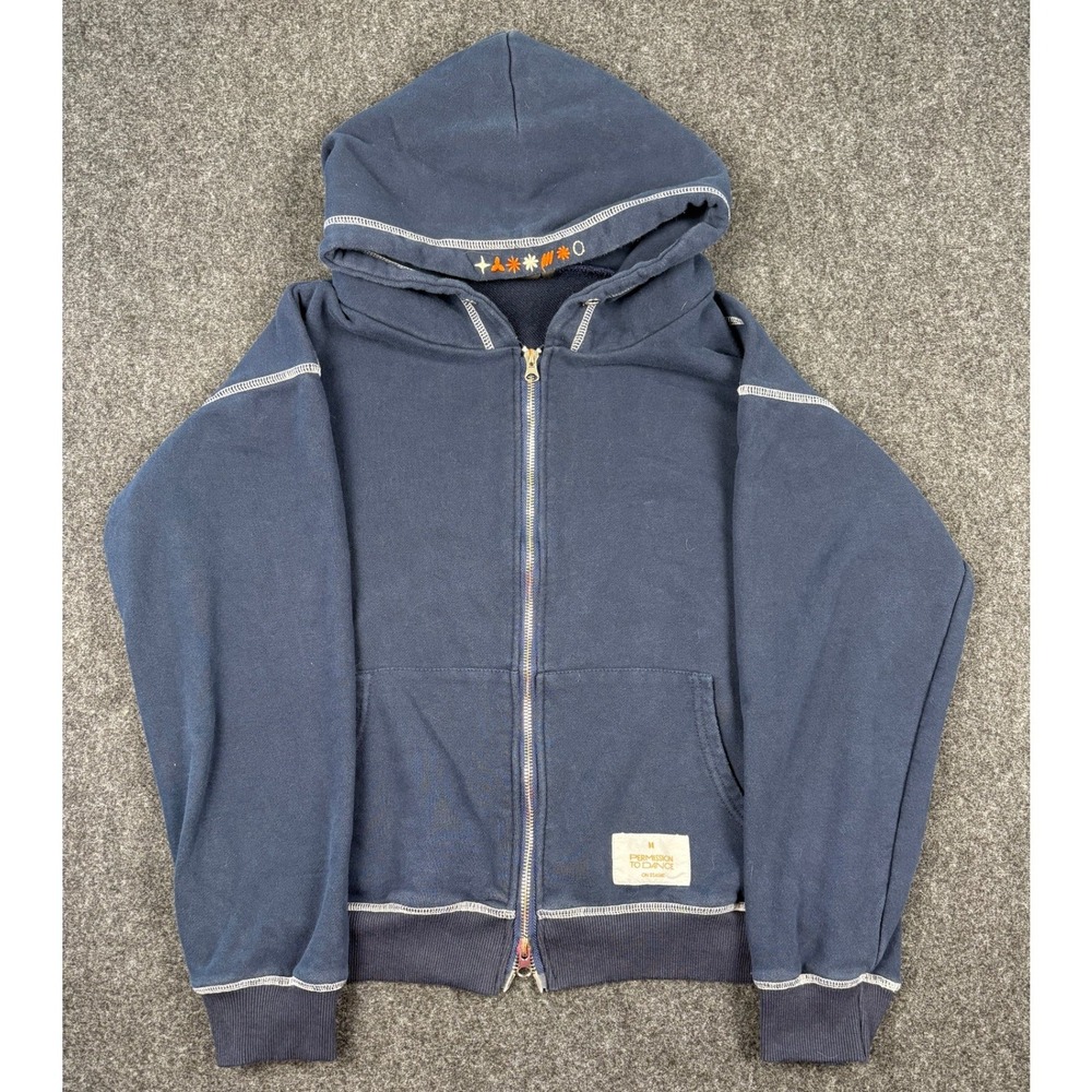 BTS Permission to Dance On Stage Navy Zip Up Hoodie Medium Official Merch PTD